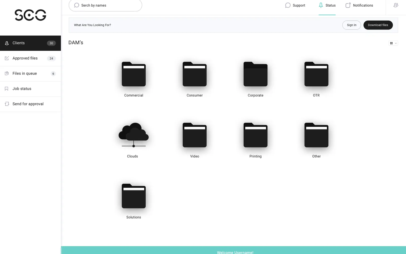SCG DAMS — клиентская SaaS-платформа для подготовки и заказа печати
