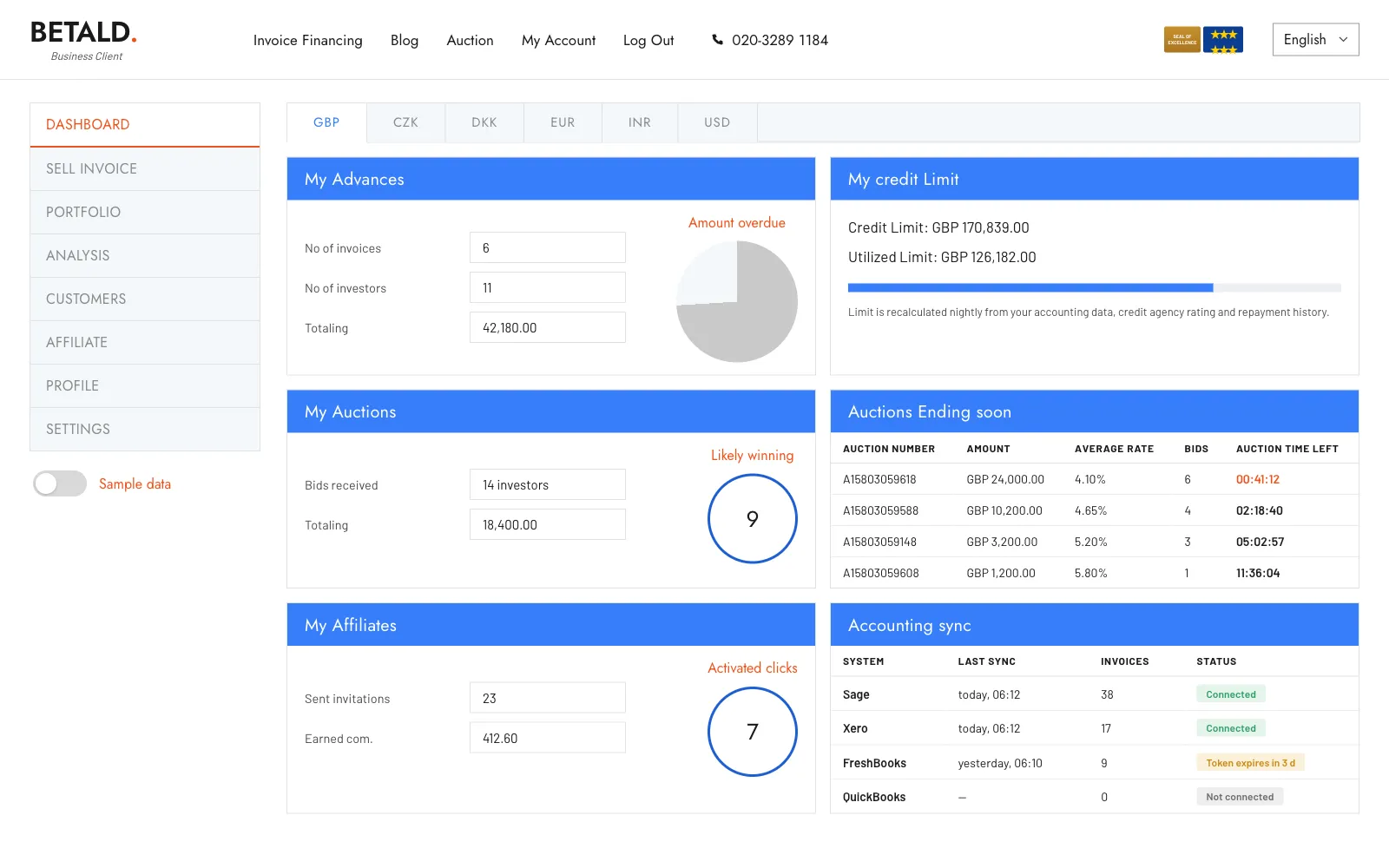 Betald — площадка факторинга с обратным аукционом инвесторов и интеграциями с бухгалтерскими системами
