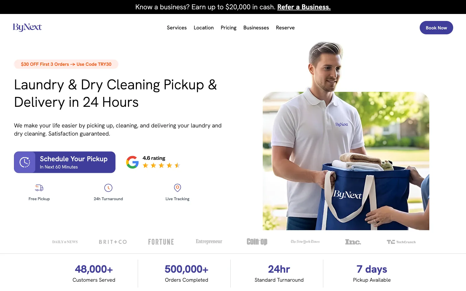 Cleanely (ByNext) — платформа стирки и химчистки с доставкой