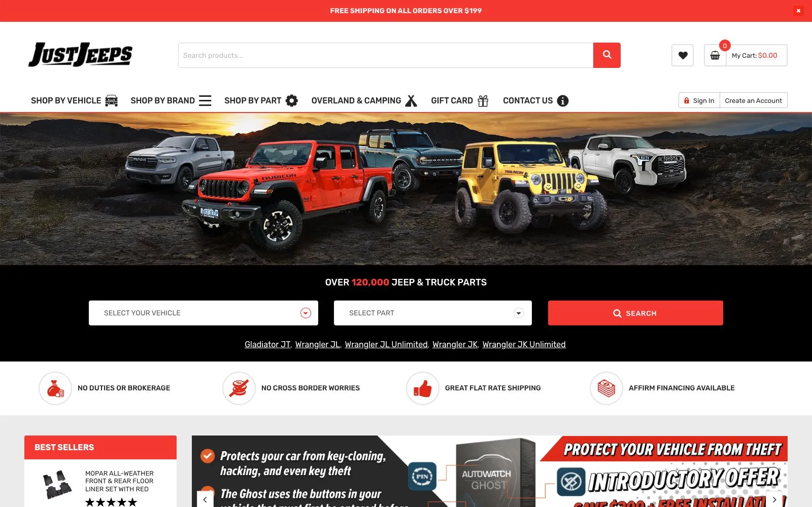 Just Jeeps — интернет-магазин запчастей с подбором по автомобилю