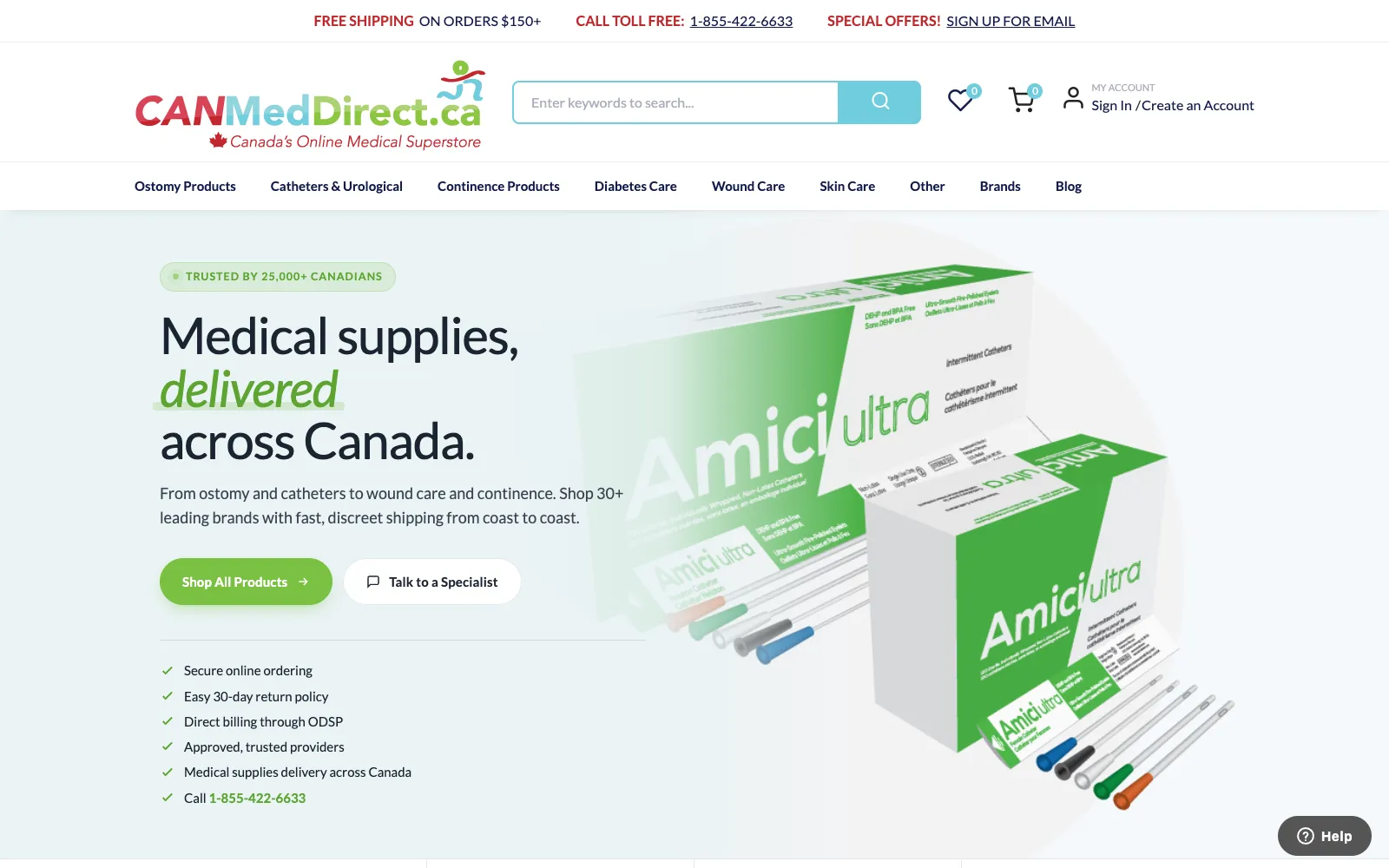 CanMedDirect — интернет-магазин медицинских расходных материалов