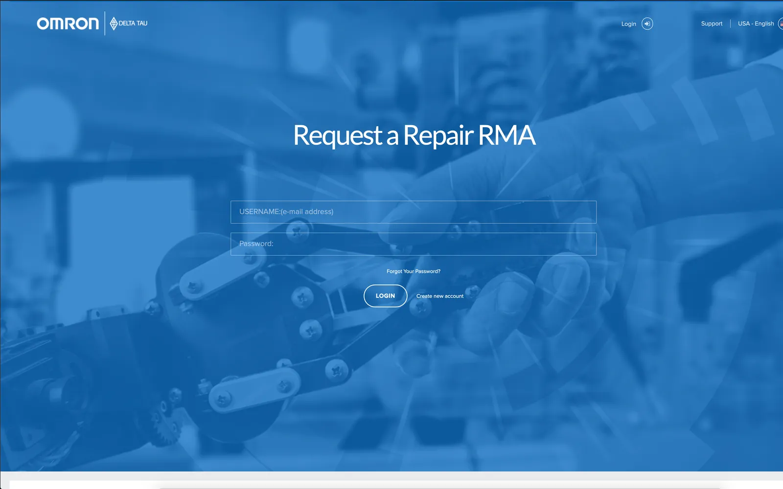 Omron Delta Tau RMA — портал сервисных и ремонтных заявок