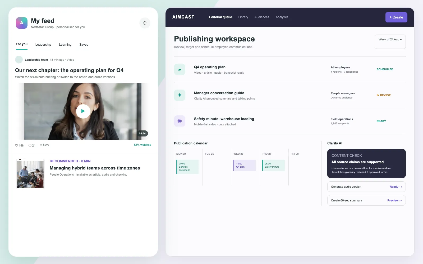 Aimcast — ИИ-платформа корпоративных коммуникаций и управления знаниями