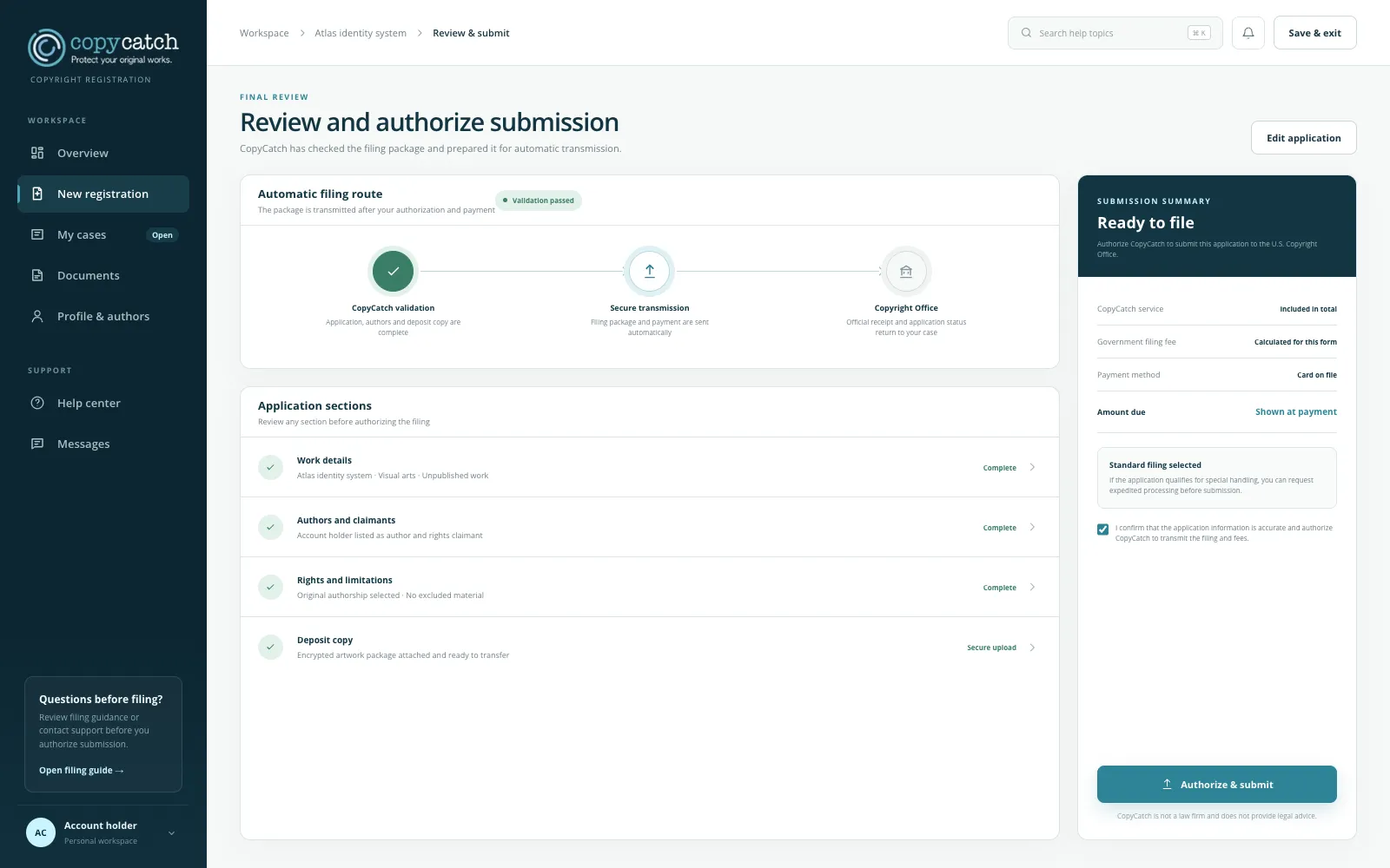 CopyCatch — платформа автоматической регистрации авторских прав — Экран 5