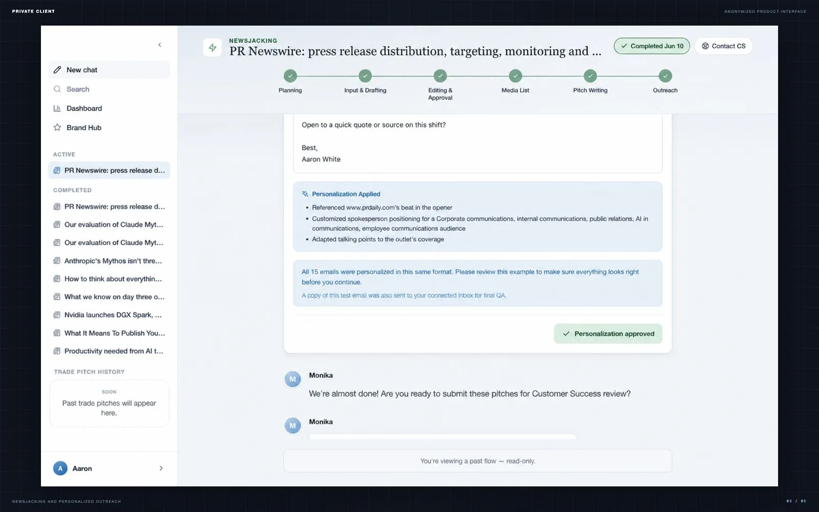 Агентная ИИ-платформа полного цикла PR — Отработка инфоповода — медиалист, персонализированные письма и контроль отправки