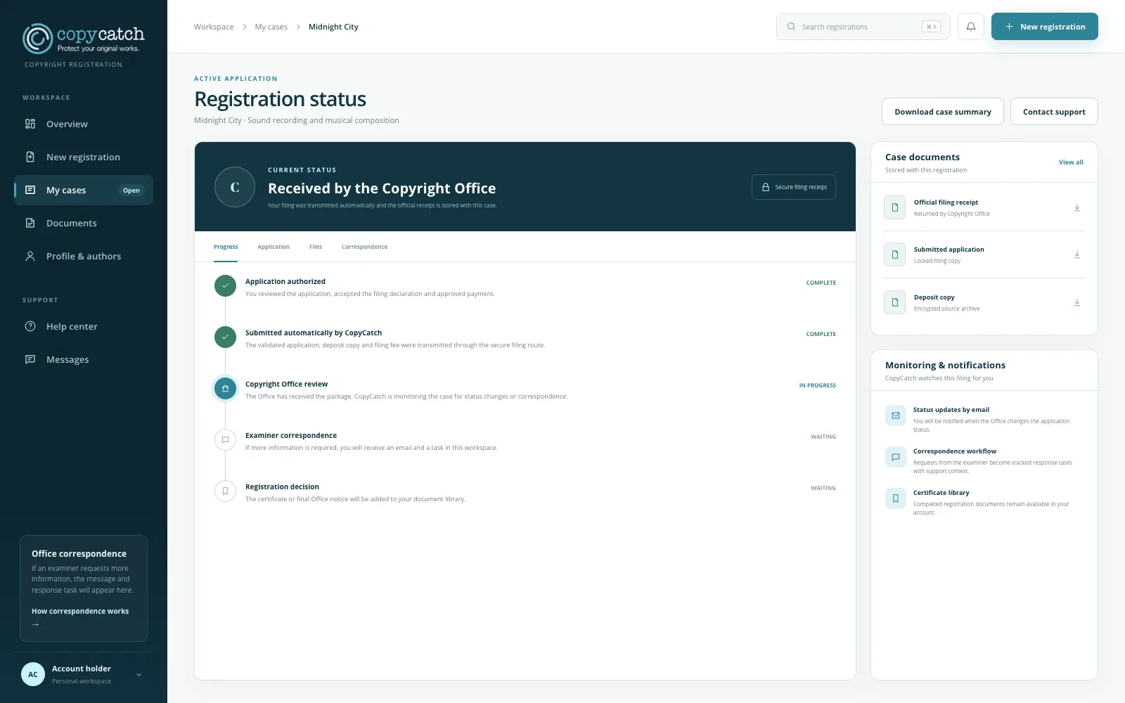 CopyCatch — платформа автоматической регистрации авторских прав — Экран 6